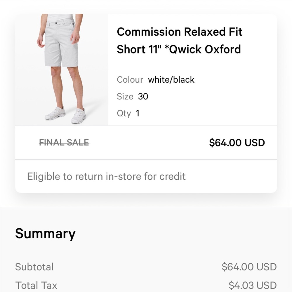 Lululemon Athletica Men's Shorts - White and Black